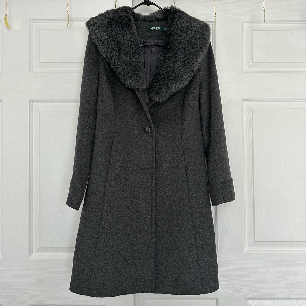 Lauren Ralph Lauren Faux Fur Collar Winter Coat